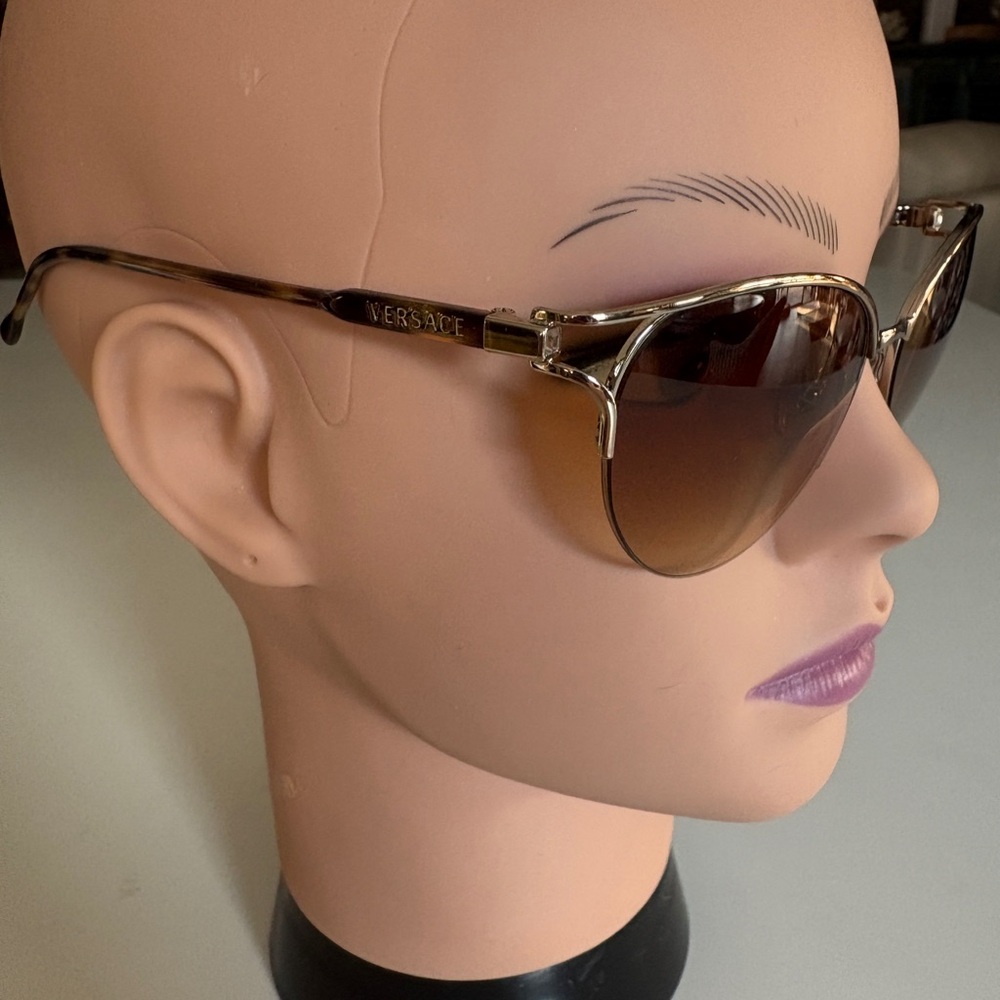Vintage Versace Tortoise Shell Sunglasses with Brown Lenses